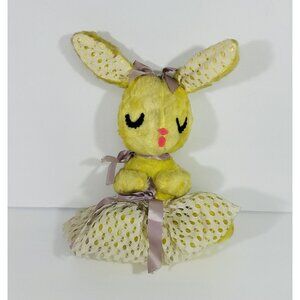 Bunny Rabbit Plush Toy Stuffed Animal Vintage Yellow Skirt Carnival Fair Easter